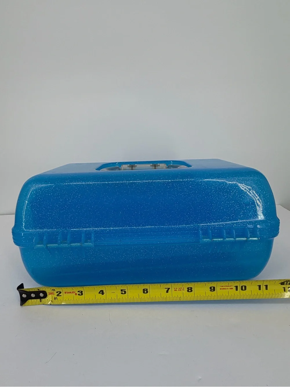 Caboodles Liquid Metallic 2622 Blue GLITTER Makeup Case Organizer Butterfly